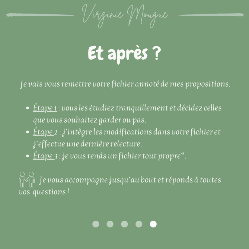 Les étapes après ma correction ou ma relecture